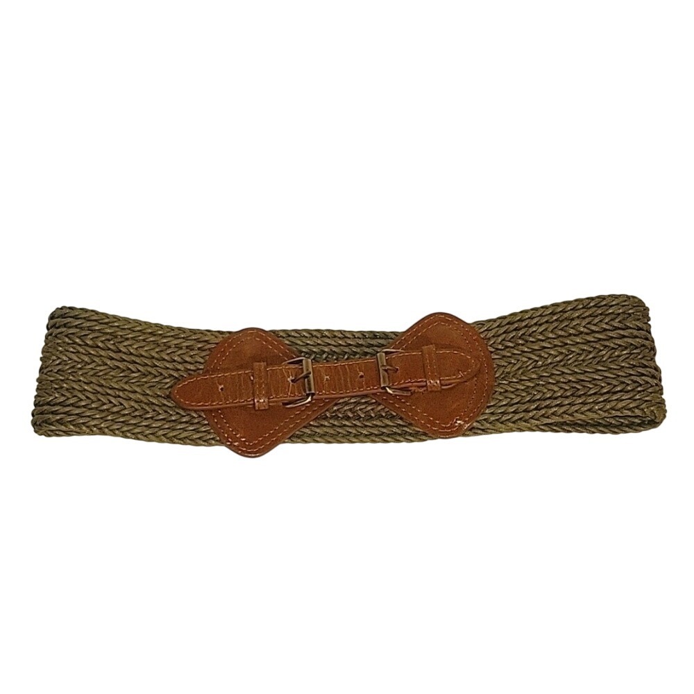 Braided Woven Belt with Faux Leather Buckle Detail Adjustable‎ bohemian hippie